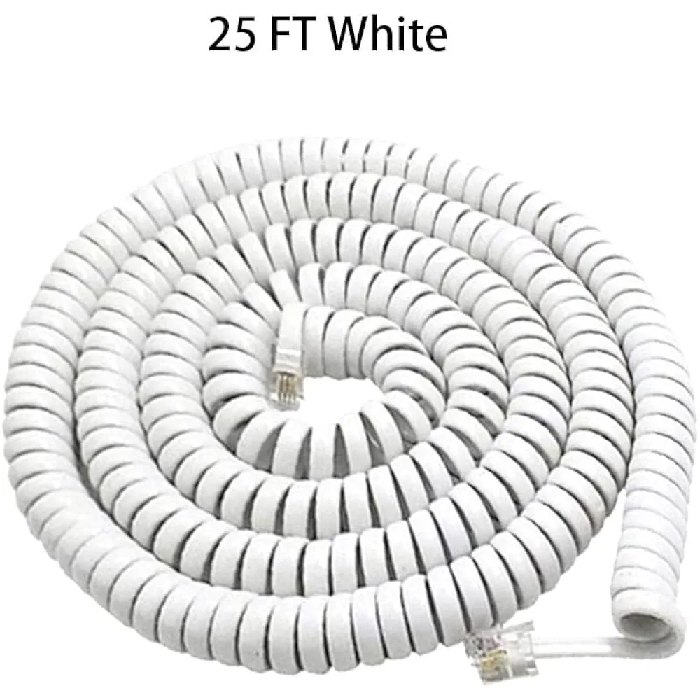 Cable Telefonico Espiralado Plu/plug 8m Blanco - https://www.matcomsa.com.ar
