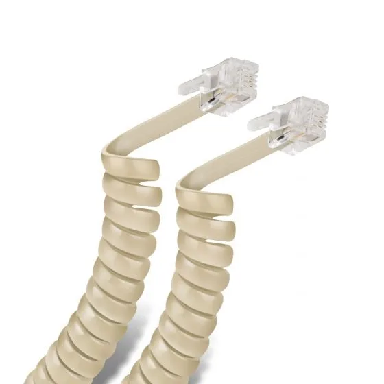 Cable Telefonico Espiralado Plug/plug 2m Blanco - https://www.matcomsa.com.ar