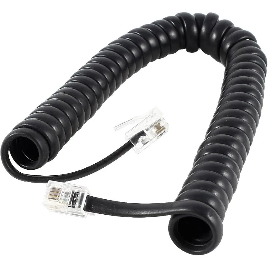 Cable Telefonico Espiralado Plug/plug 2m Negro - https://www.matcomsa.com.ar