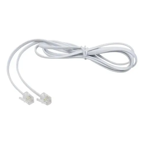 Cable Telefonico Plano Plug/plug 4m Blanco - https://www.matcomsa.com.ar