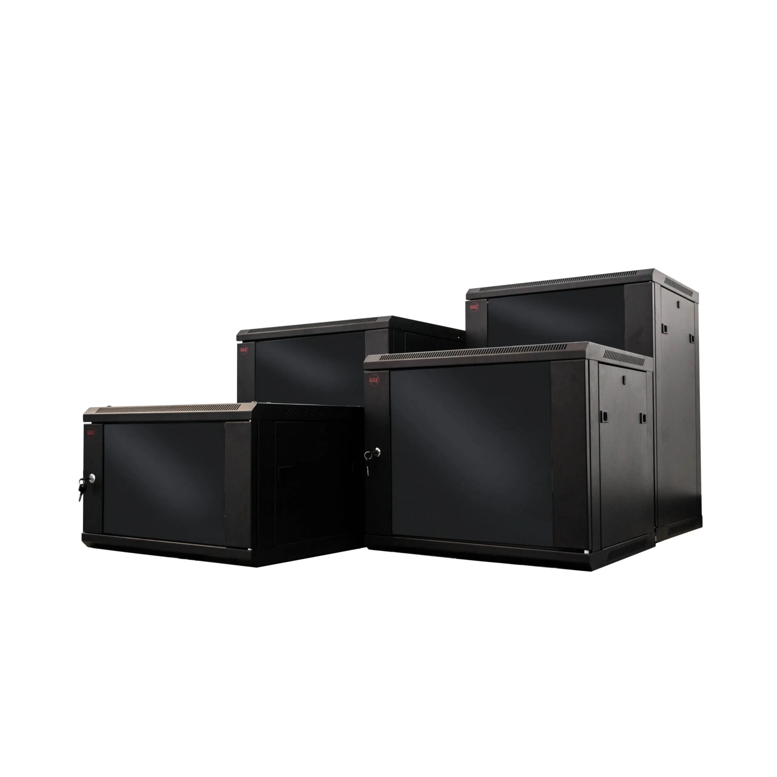 ECO MURAL 12U - 450 mm - 19" Pta. Crist./4soportes DESARMADOS - https://www.matcomsa.com.ar