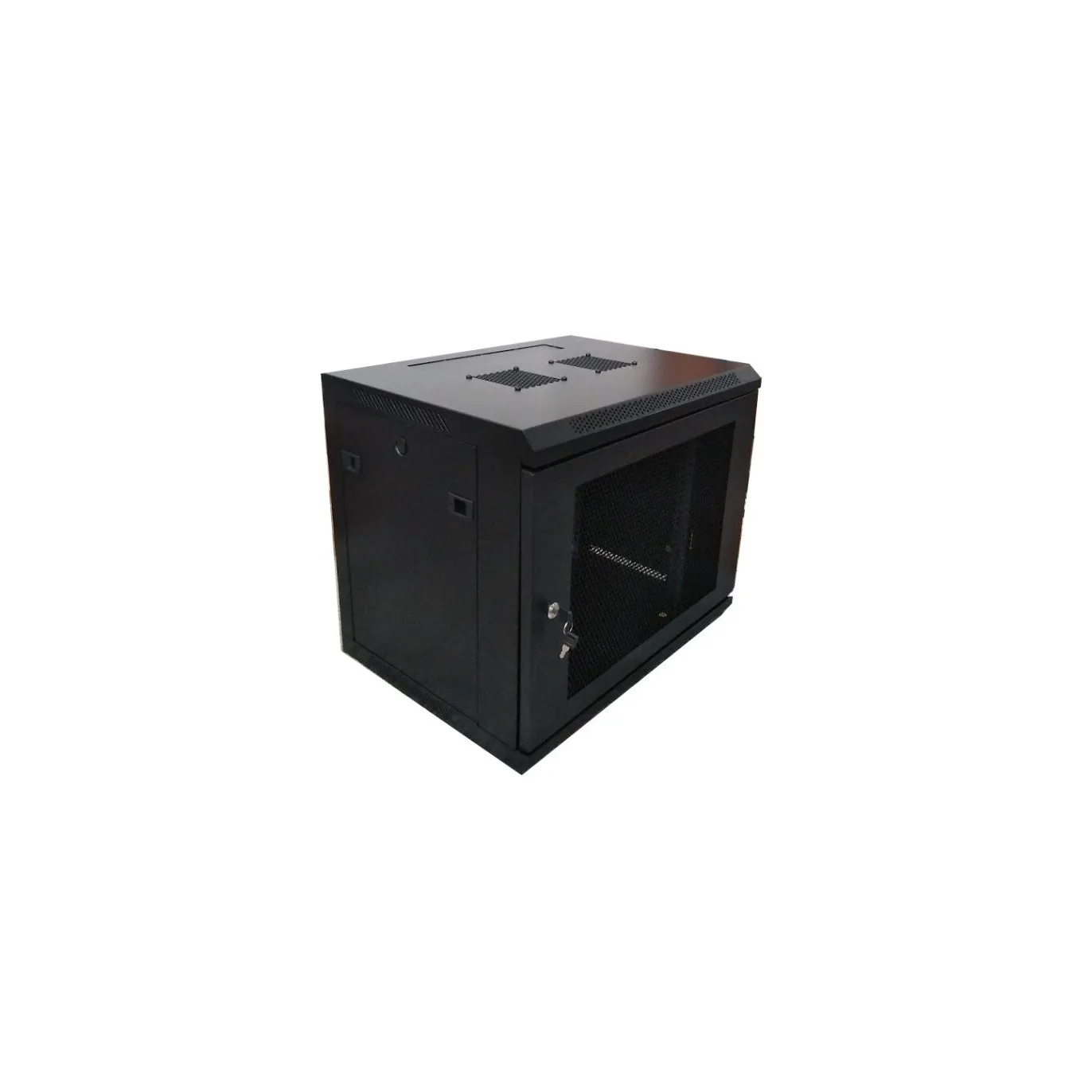 ECO MURAL 9U - 450 mm - 19" Pta. Crist./4soportes DESARMADOS - https://www.matcomsa.com.ar