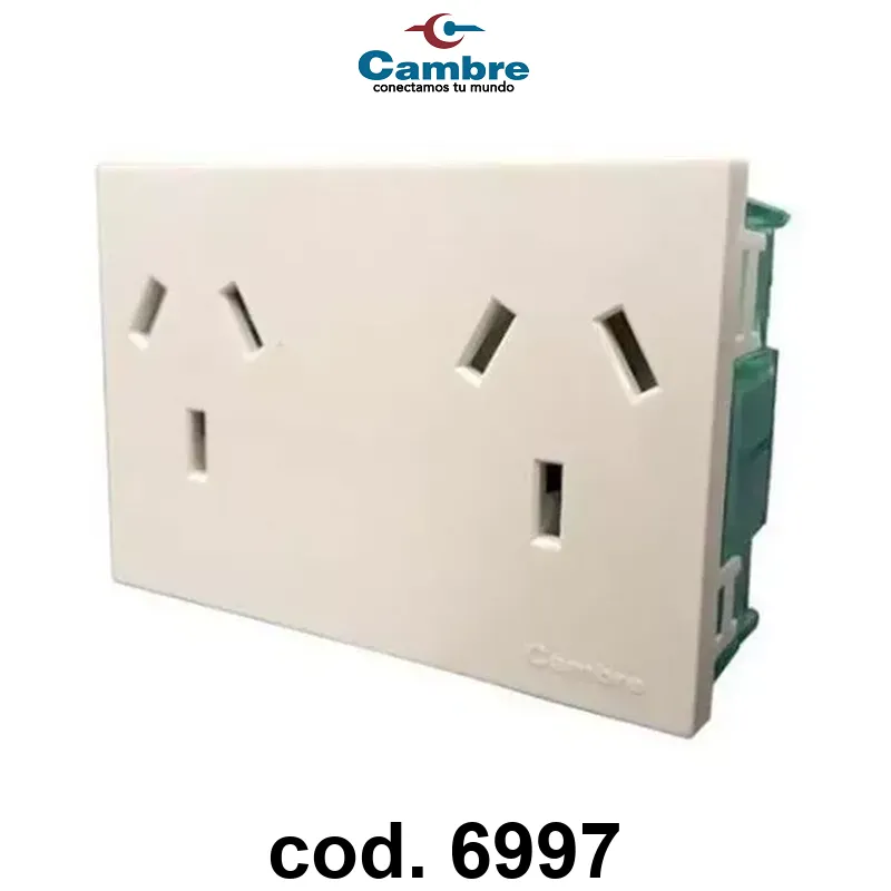 Mod.toma Bip.c/tierra Doble "easyfit" sin Derivaciones - https://www.matcomsa.com.ar