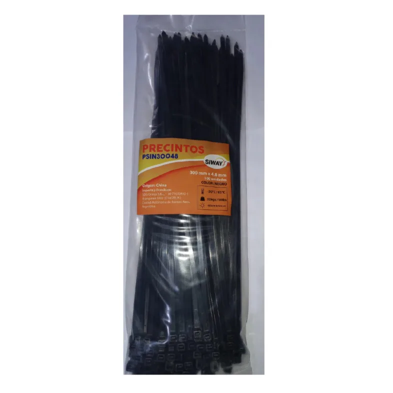 PRECINTO DE NYLON 4.8MM X 300MM - NEGRO X 100 U (ALT-5) - https://www.matcomsa.com.ar