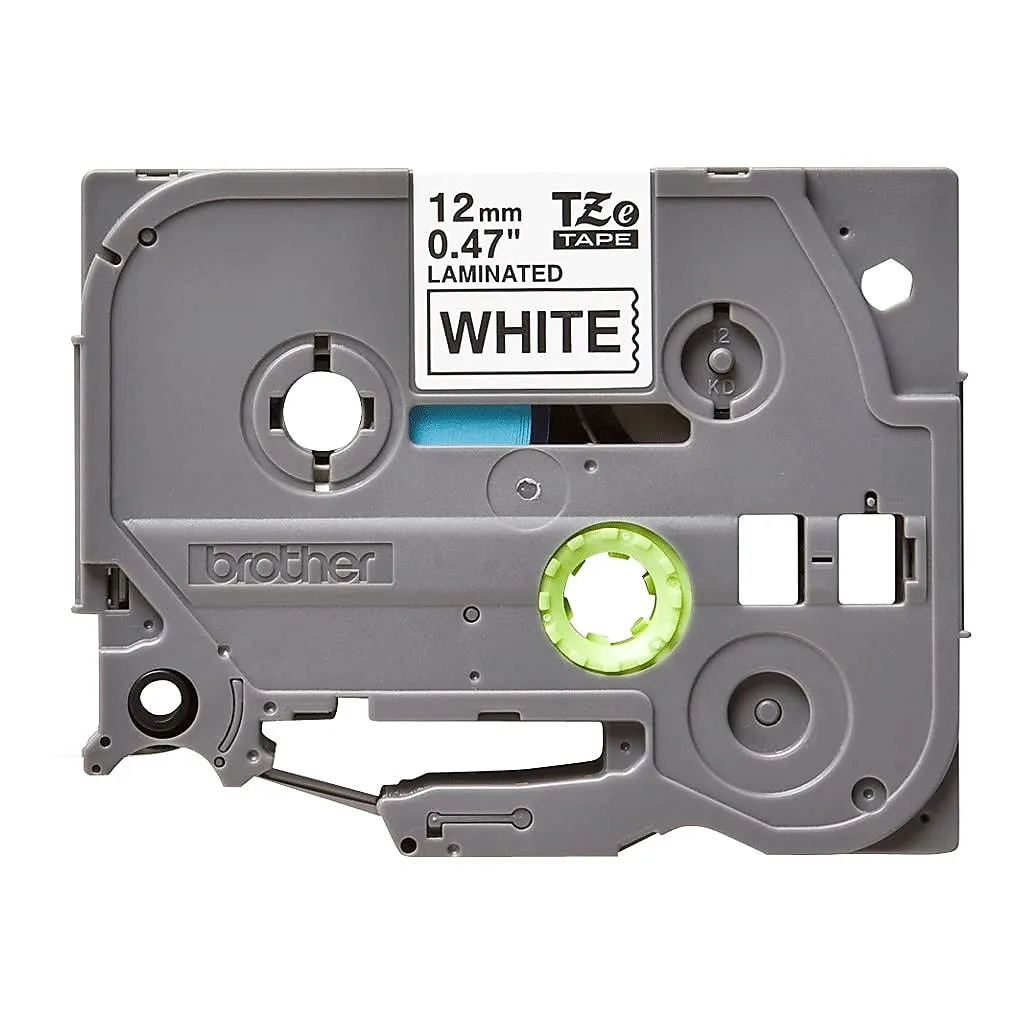 CINTA LAMINADA NEGRO SOBRE BLANCO 12MM - https://www.matcomsa.com.ar