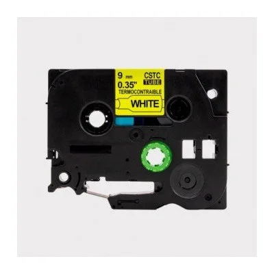 Cinta Termocontraible Negro sobre Amarillo 9mm - https://www.matcomsa.com.ar