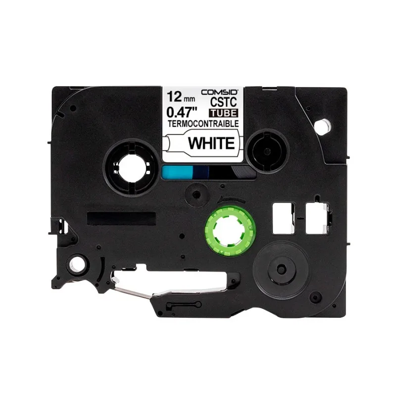 Cinta Termocontraible Negro sobre Blanco 12mm - https://www.matcomsa.com.ar