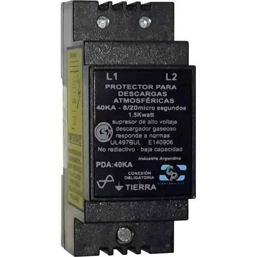 X Protector de Cargas Atmosfericas 40 Ka 220/250vca P/riel Din - https://www.matcomsa.com.ar