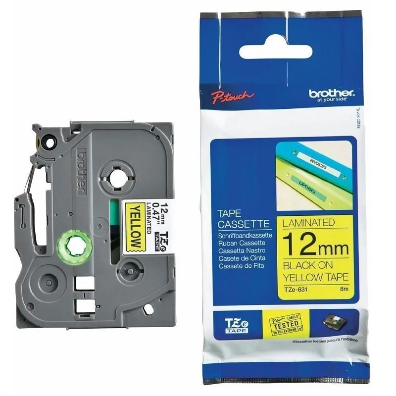 NEGRO SOBRE AMARILLO 12 MM - https://www.matcomsa.com.ar